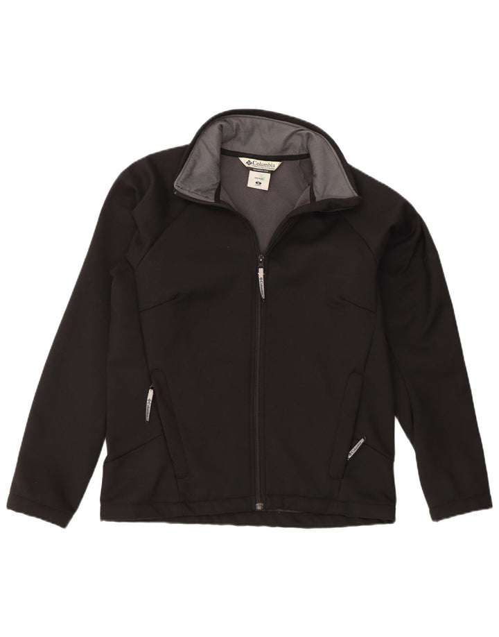 Columbia Womens Tracksuit Top Jacket UK 14 Médio Preto Poliéster