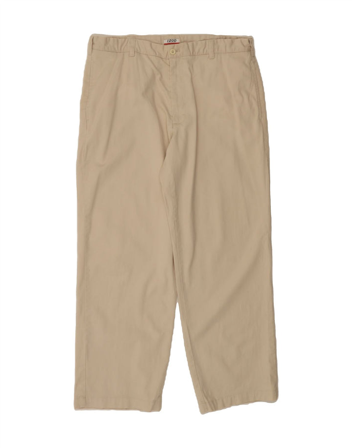 IZOD Mens Straight Chino Trousers W36 L30 Beige Cotton Vintage Izod and Second-Hand Izod from Messina Hembry 