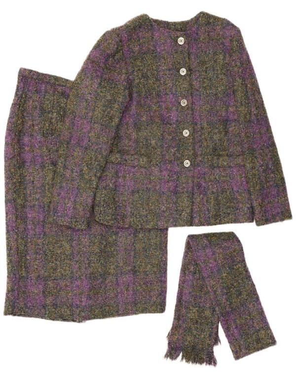 Conjunto de saia feminina Castleisland de 2 peças Reino Unido 12 médio W32 xadrez multicolorido