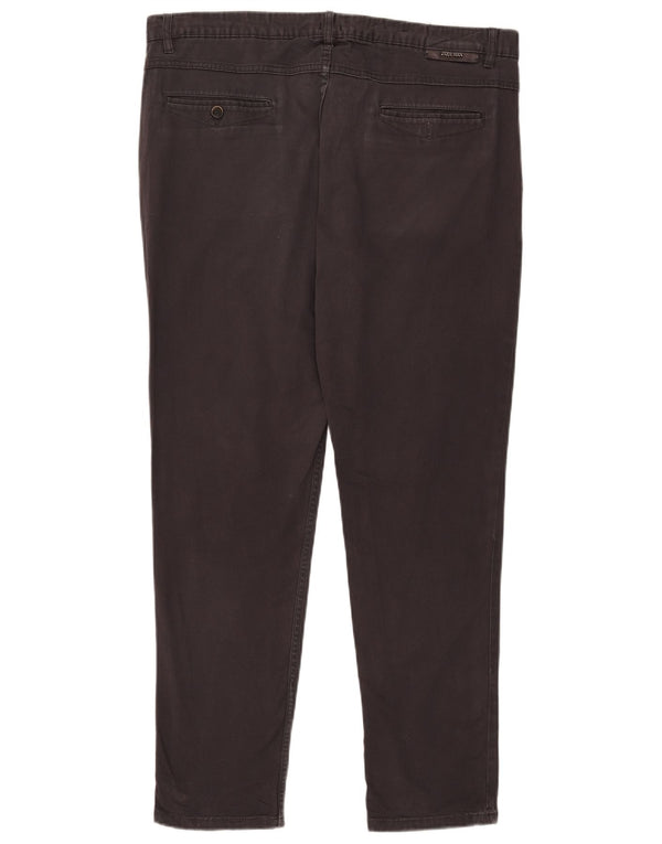Zara Mens Slim Chino Calças EU 48 XL W38 L30 Algodão Preto