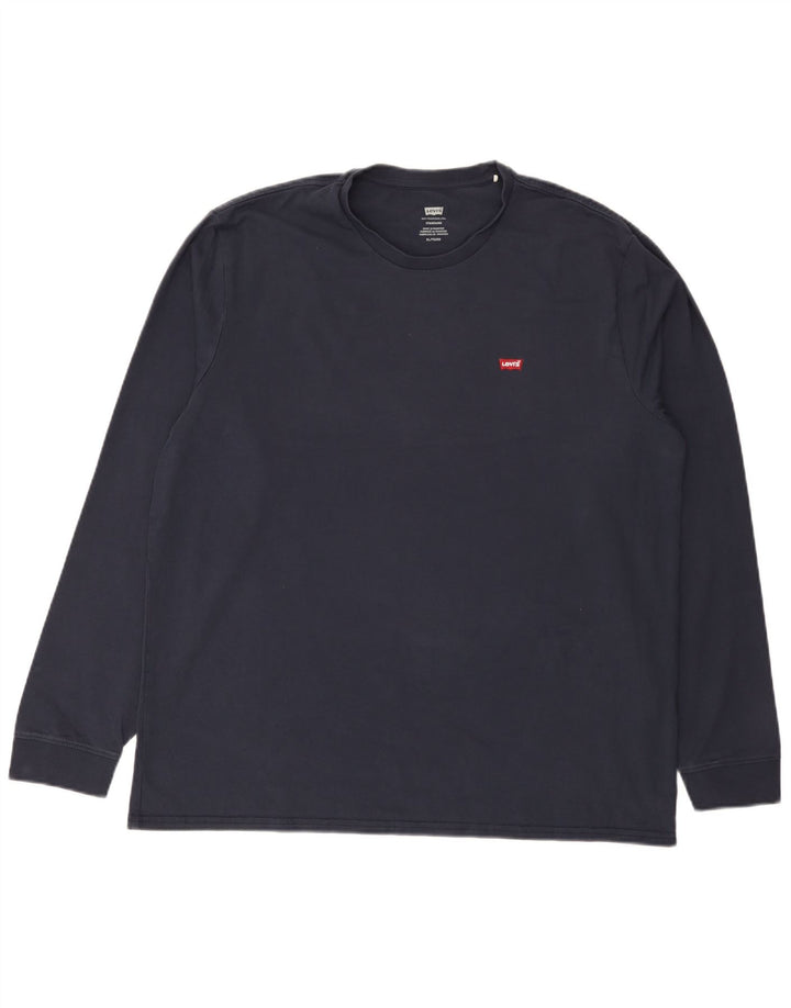 Levi's Camiseta Masculina Padrão Manga Longa XL Algodão Azul Marinho