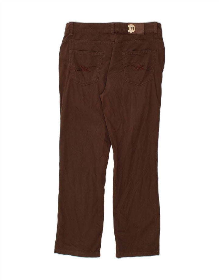 TRUSSARDI Womens Straight Casual Trousers W29 L28 Brown Cotton Vintage Trussardi and Second-Hand Trussardi from Messina Hembry 