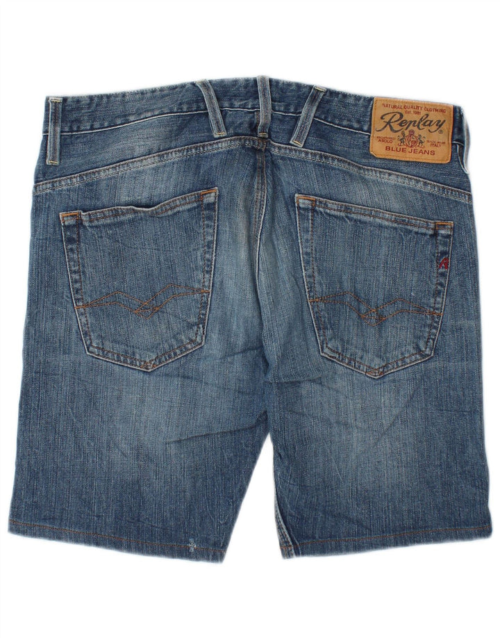 Replay Mens Jeto Denim Shorts W32 Grande Azul