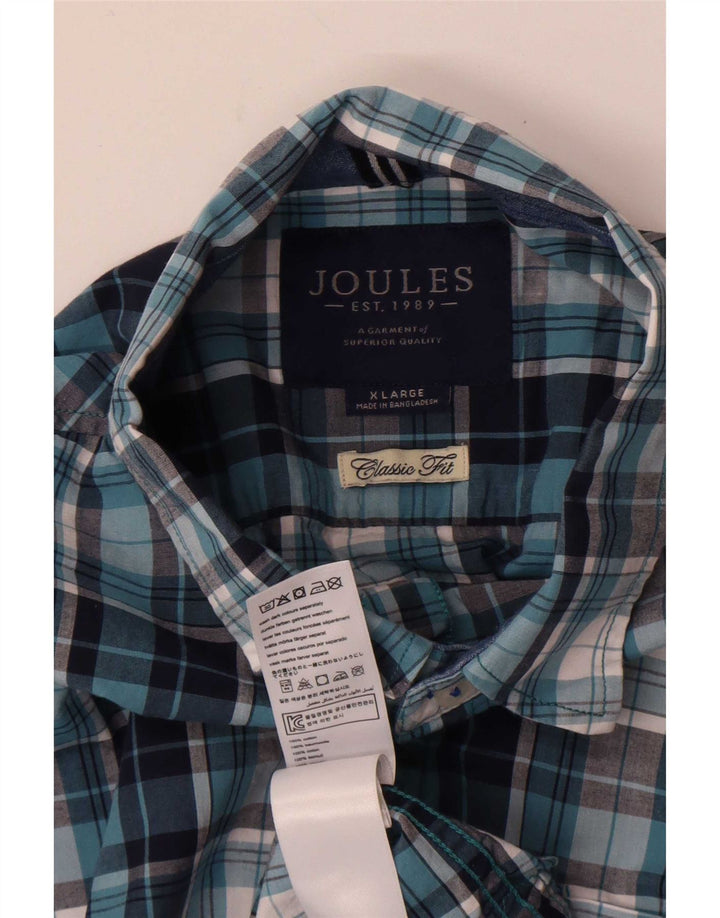 Camisa masculina Joules Classic Fit XL algodão xadrez azul
