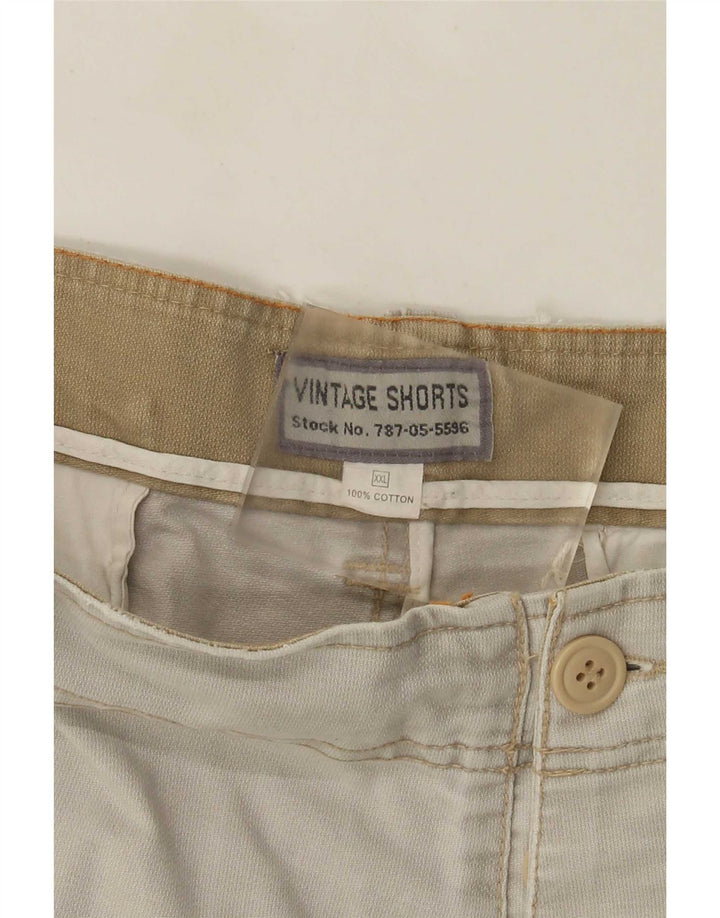 Shorts cargo masculino vintage 2XL W42 algodão cinza