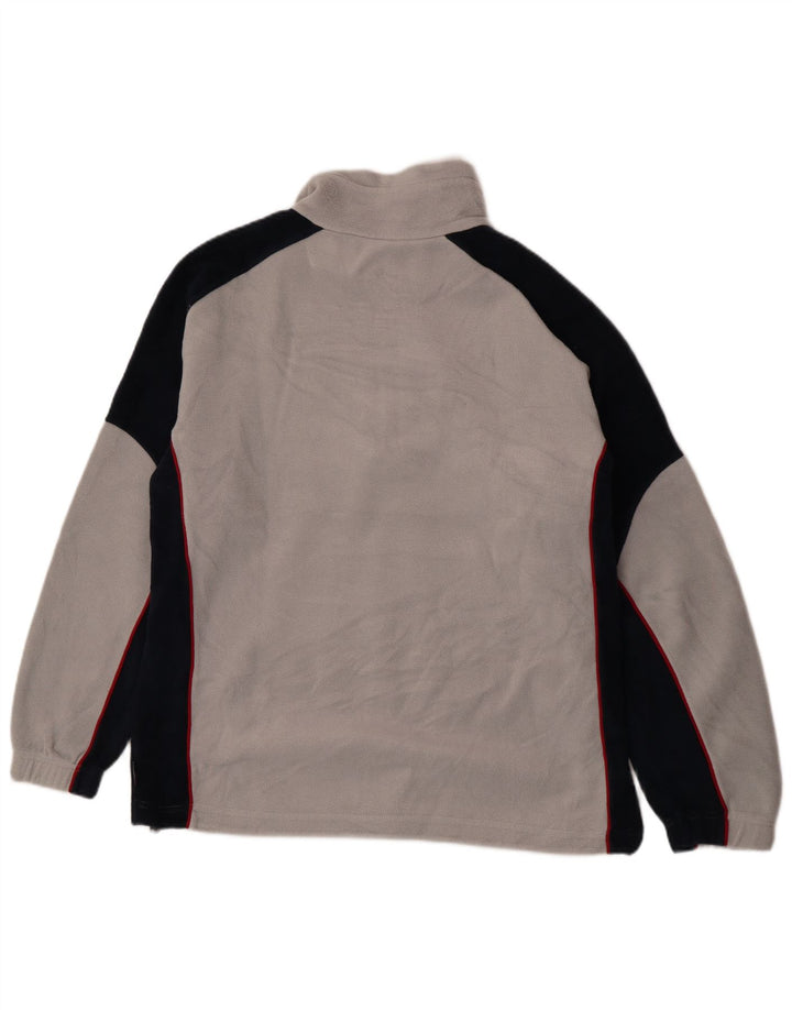 Poliéster cinzento Colourblock da ligação em ponte XL do velo do pescoço do fecho de correr dos homens do vintage