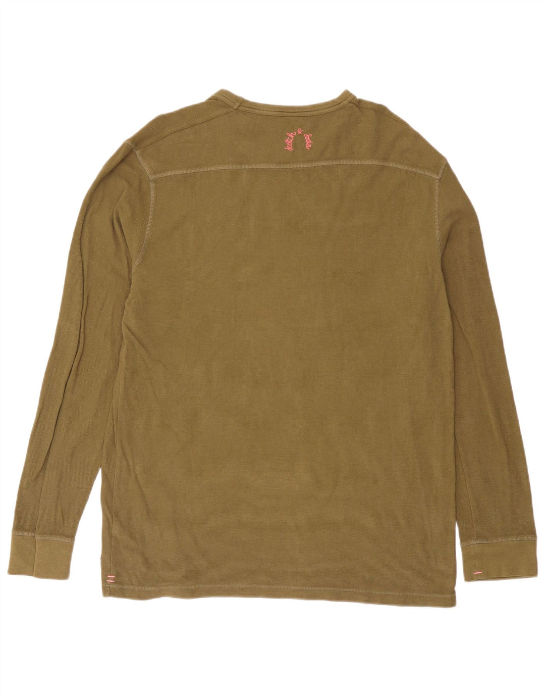 Scotch & Soda Camiseta masculina de manga comprida grande algodão cáqui