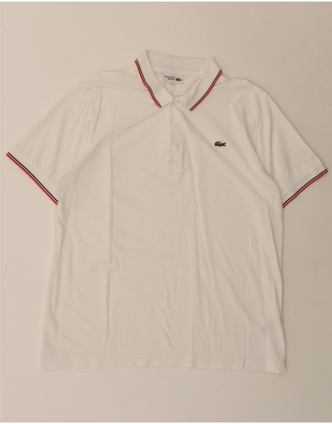 Camisa polo masculina LACOSTE tamanho 5 grande algodão branco