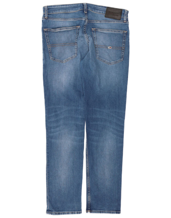 TOMMY HILFIGER Masculino Slim Jeans W32 L30 Azul Algodão