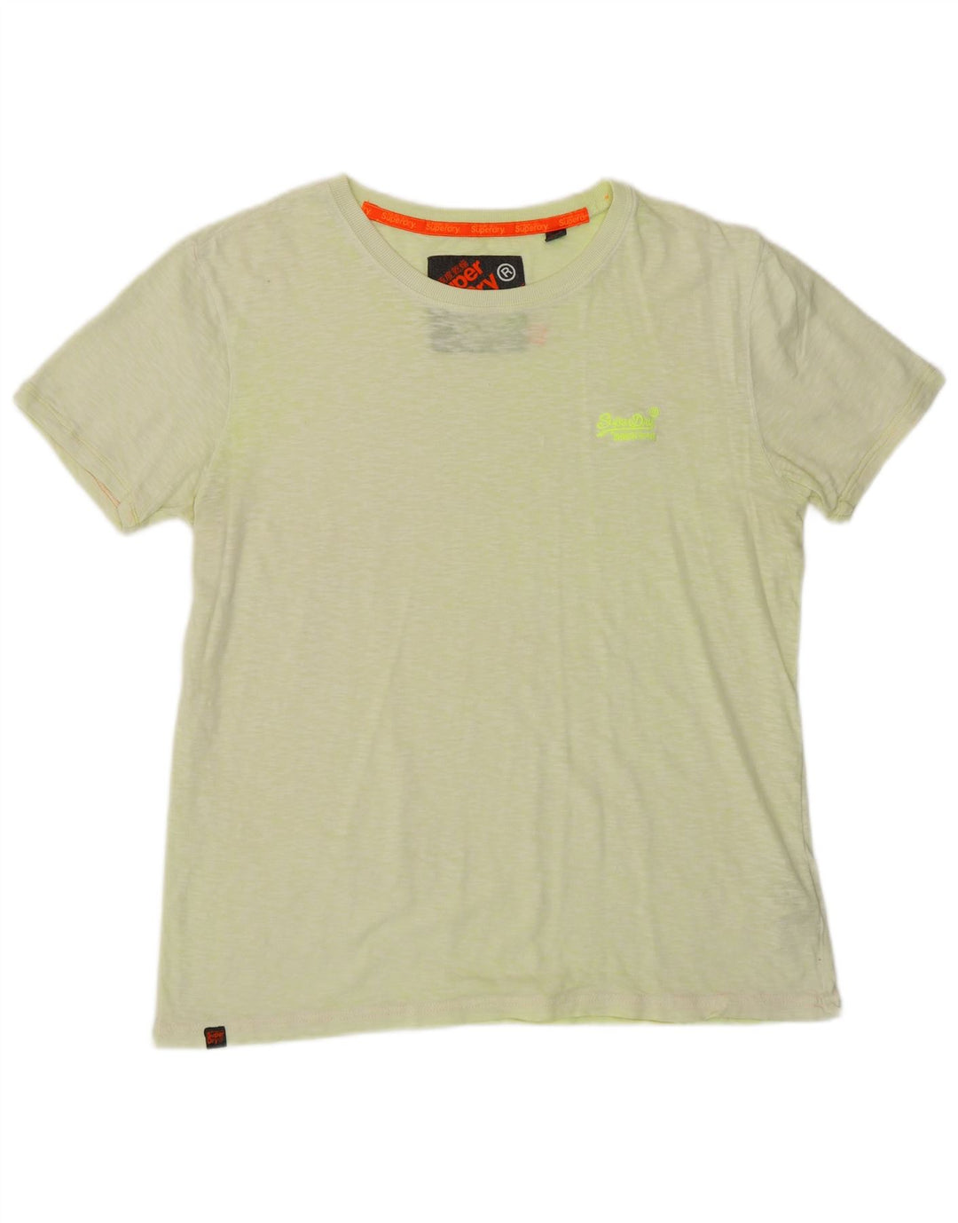 Camiseta masculina SUPERDRY Top algodão manchado verde médio