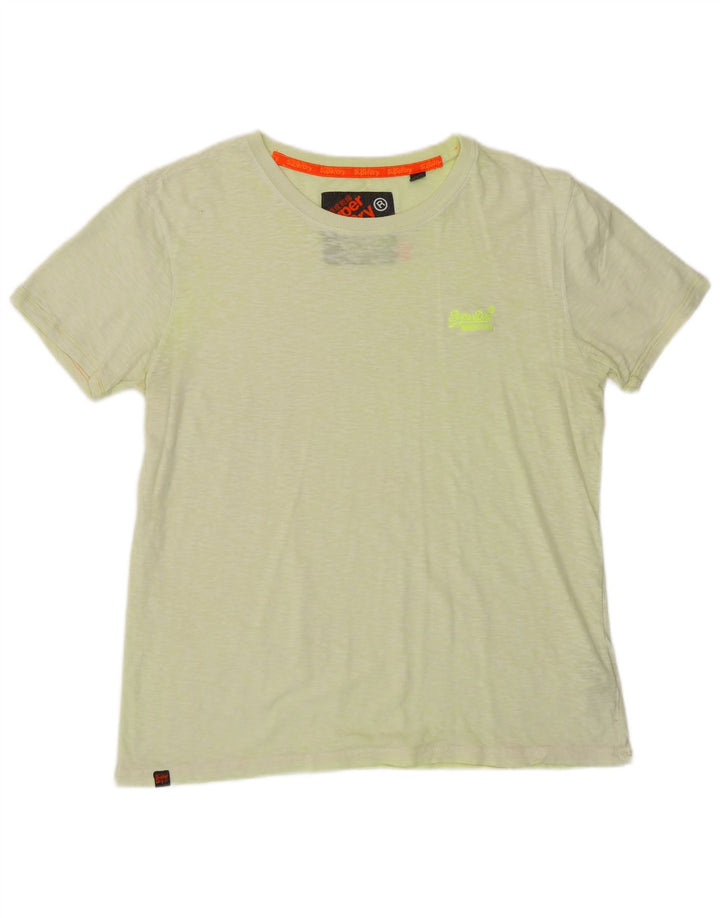 Camiseta masculina SUPERDRY Top algodão manchado verde médio