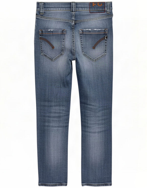 Dondup Mens Cropped Slim Jeans W31 L25 Azul Algodão