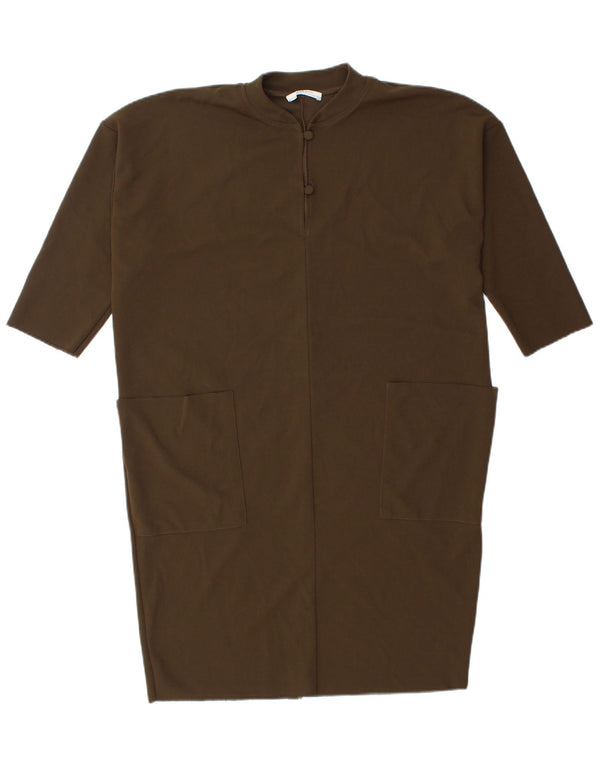 Vestido feminino Zara Oversized Shift UK 14 Médio Caqui