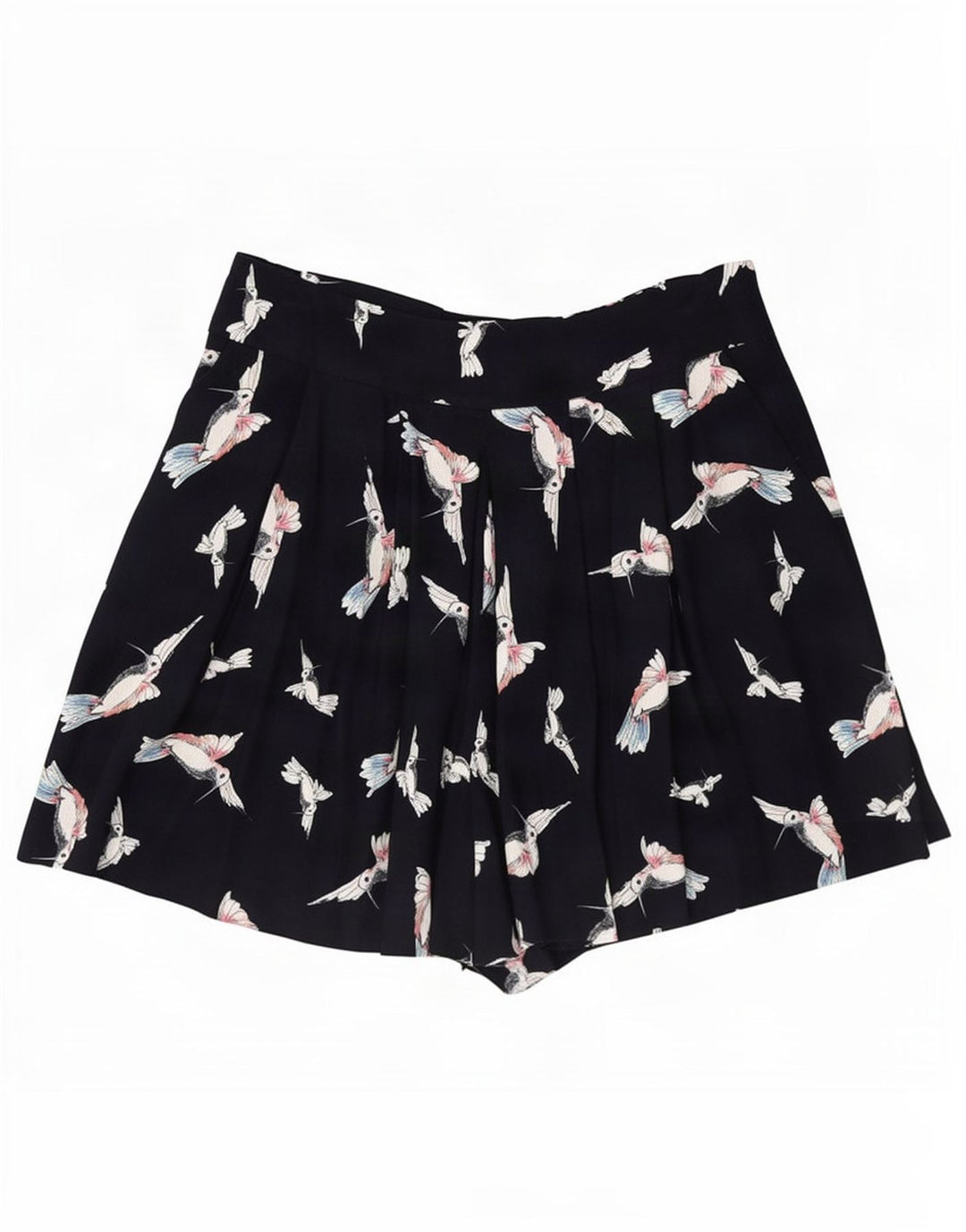 Shorts feminino Zara com estampa gráfica casual médio W28 azul marinho