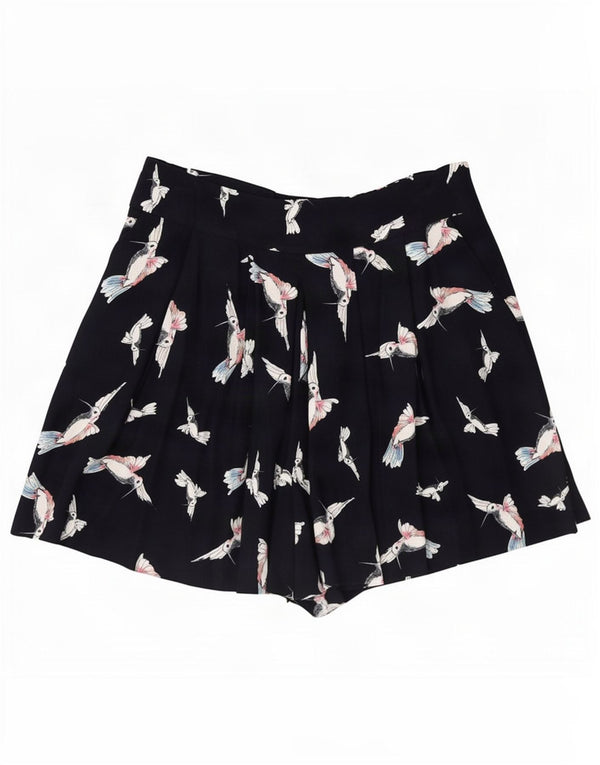 Shorts feminino Zara com estampa gráfica casual médio W28 azul marinho