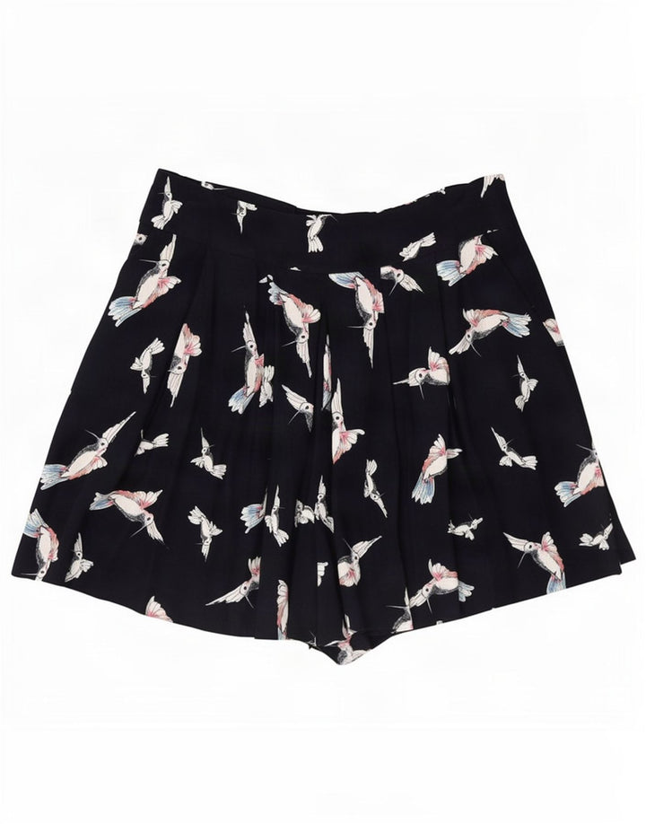 Shorts feminino Zara com estampa gráfica casual médio W28 azul marinho