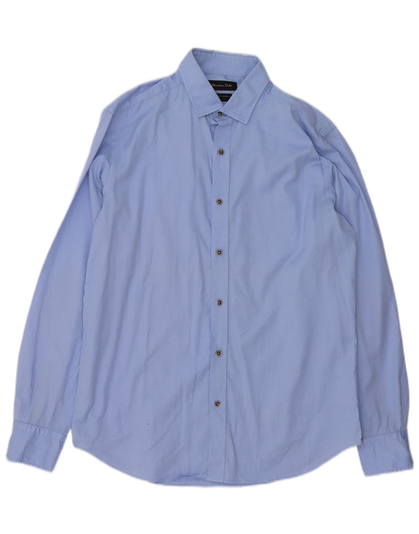 Camisa masculina Massimo Dutti azul médio