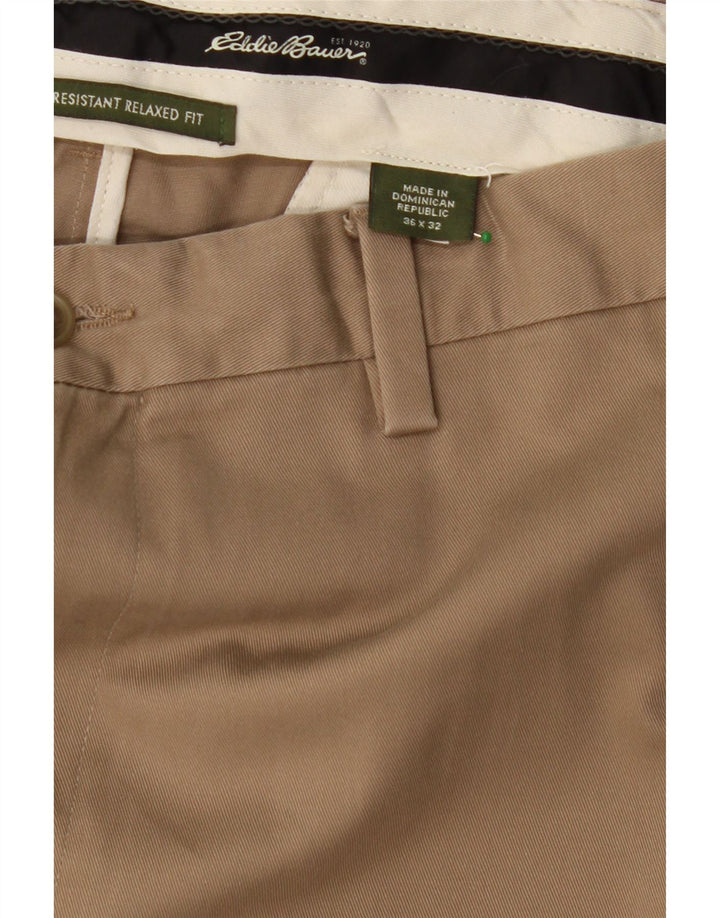 EDDIE BAUER Mens Relaxed Fit Chino Trousers W36 L32 Beige Cotton Vintage Eddie Bauer and Second-Hand Eddie Bauer from Messina Hembry 