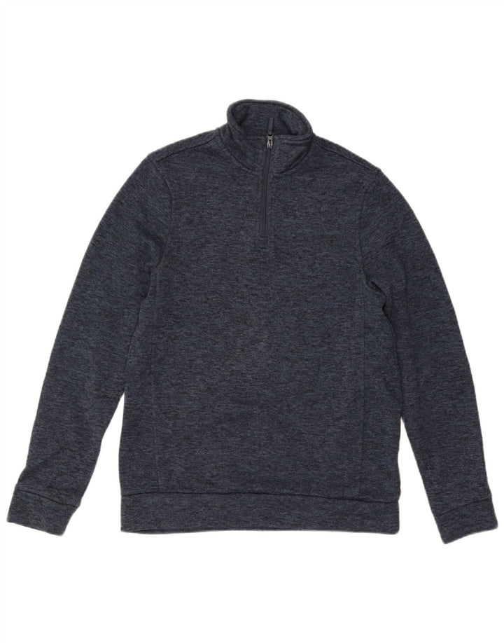 Moletom masculino Mountain Warehouse com zíper e gola pequena azul marinho salpicado