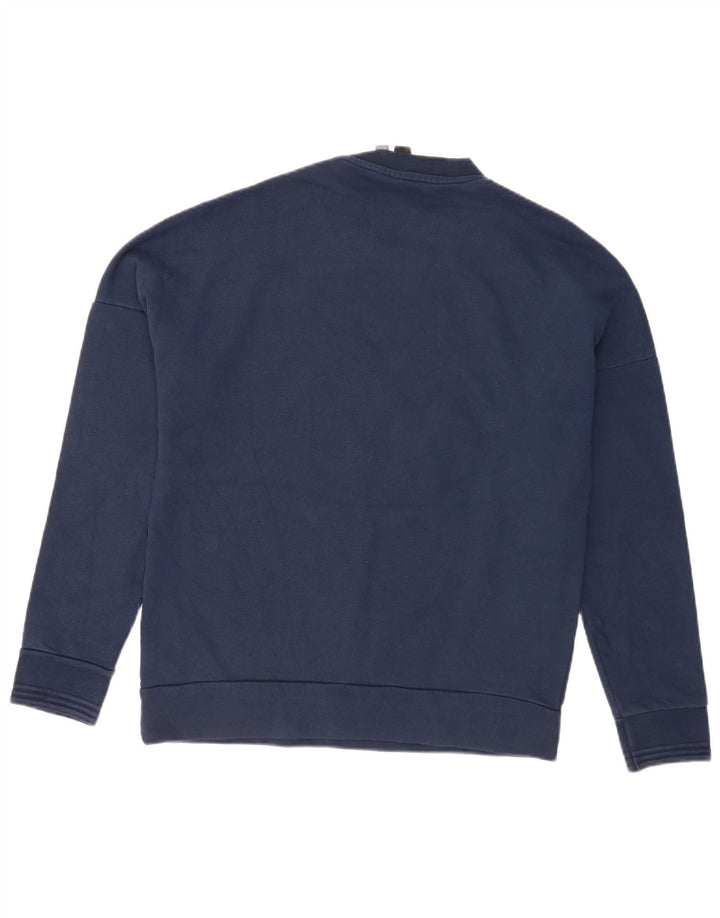 Adidas masculino gráfico regular ajuste moletom jumper grande algodão azul marinho