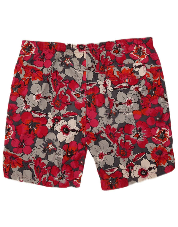 Hugo Boss Shorts de natação masculino grande floral vermelho