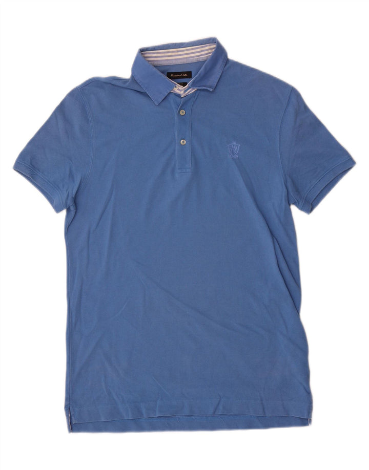 Camisa polo masculina Massimo Dutti Regular Fit algodão azul médio