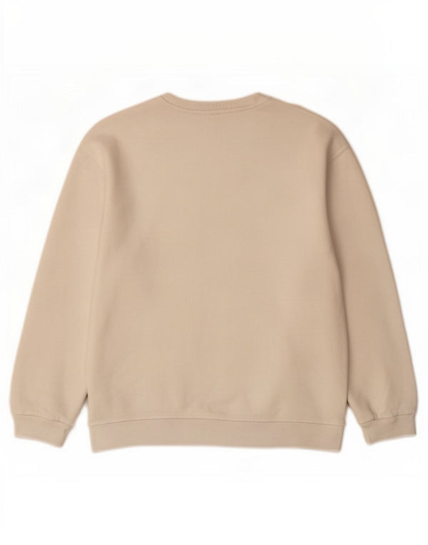 Zara moletom feminino gráfico oversized jumper UK 10 pequeno poliéster branco