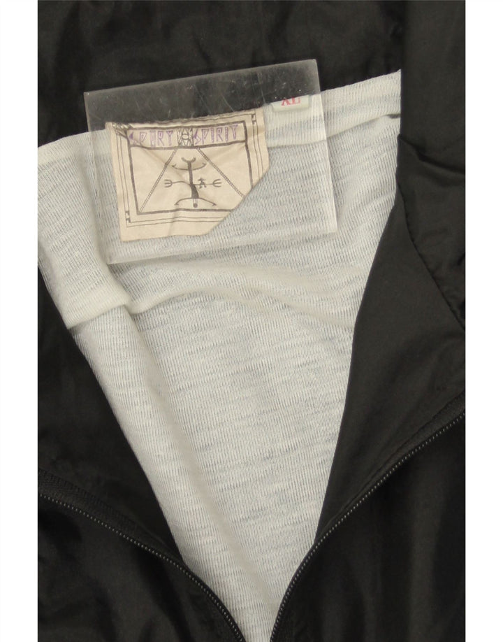 Jaqueta superior de agasalho masculino vintage XL preto Colourblock poliamida