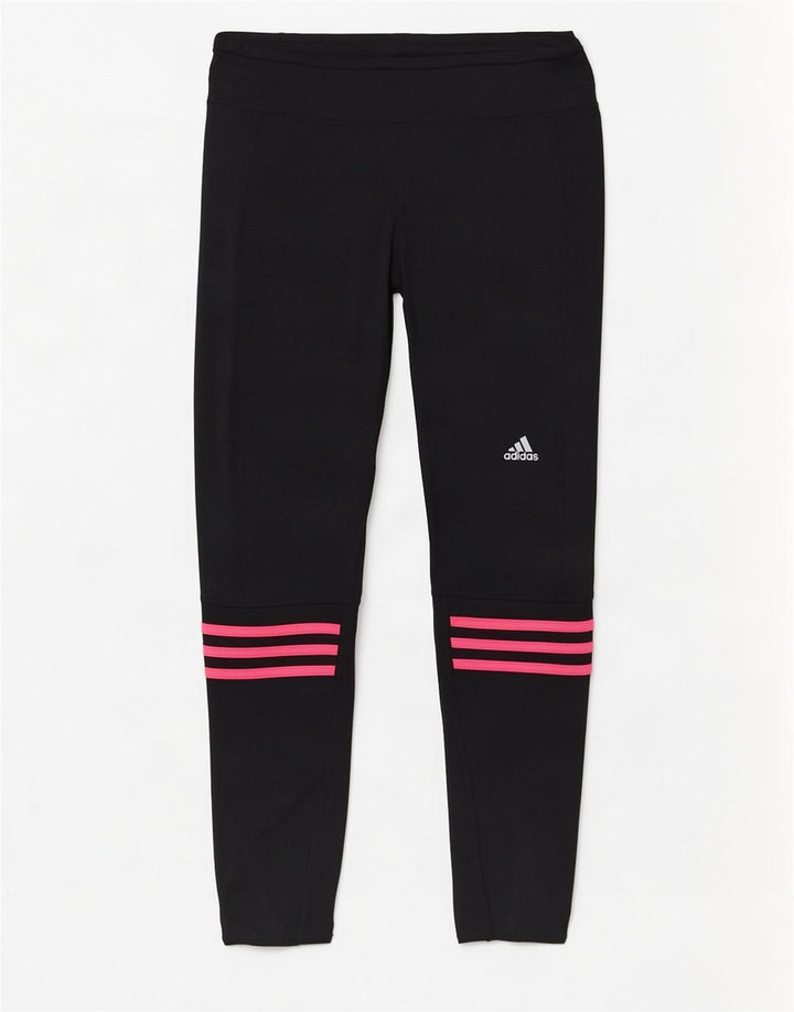 Adidas Womens Crop Leggings UK 12/14 Médio Preto Poliéster