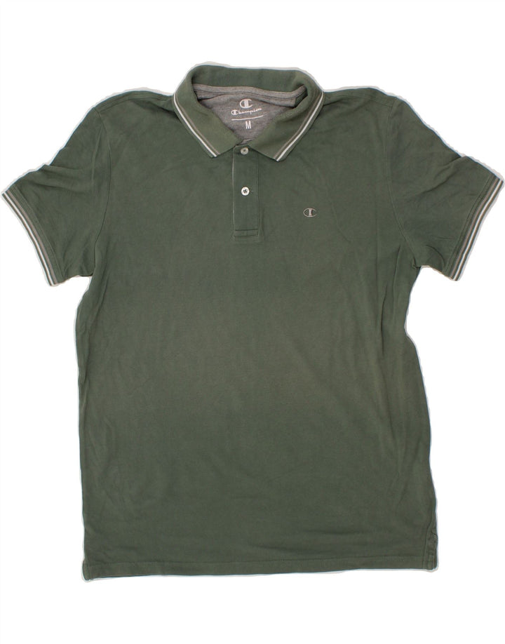CHAMPION Mens Polo Shirt Medium Green Cotton Vintage Champion and Second-Hand Champion from Messina Hembry 