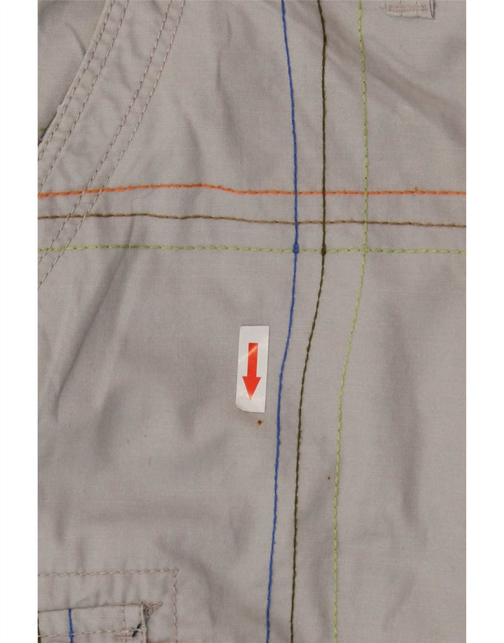 Desigual Shorts Cargo Masculino Gráfico W36 Grande Algodão Xadrez Cinza