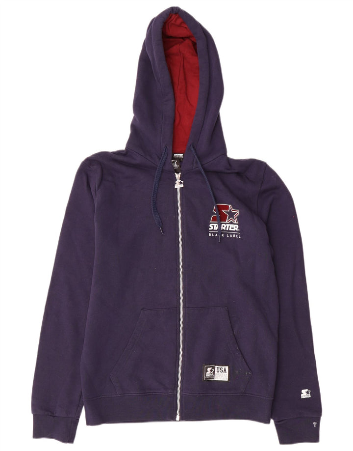 Suéter masculino Starter com capuz e zíper médio algodão azul marinho