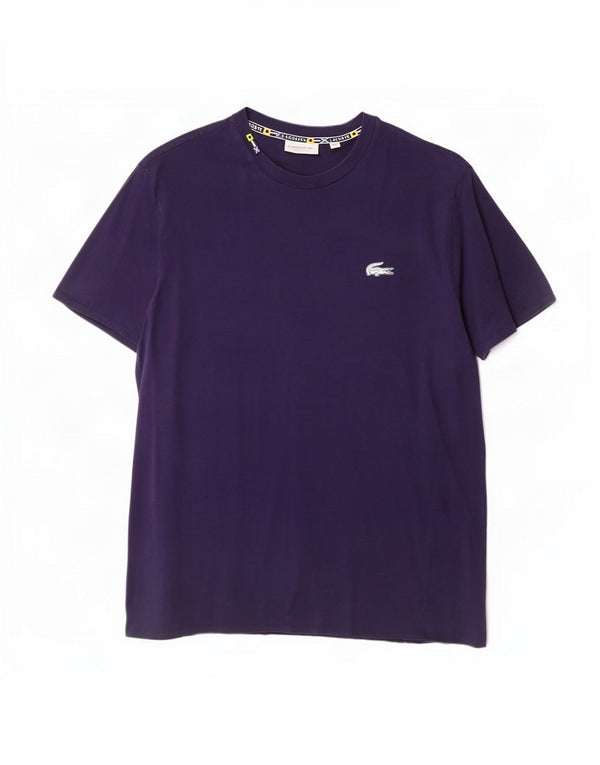 Camiseta masculina Lacoste Regular Fit tamanho superior 6 XL azul marinho algodão