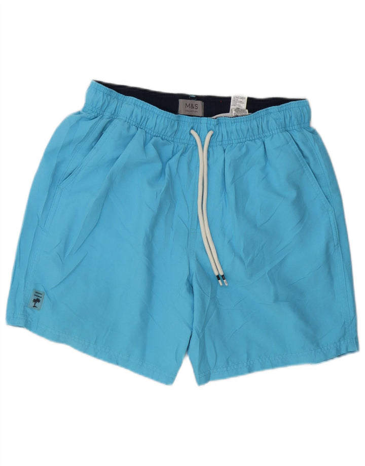 Shorts de natação masculino Marks & Spencer médio azul poliéster