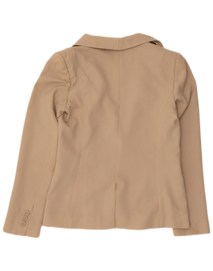 Jaqueta Blazer Feminina Benetton com 1 Botão Reino Unido 12 Médio Bege