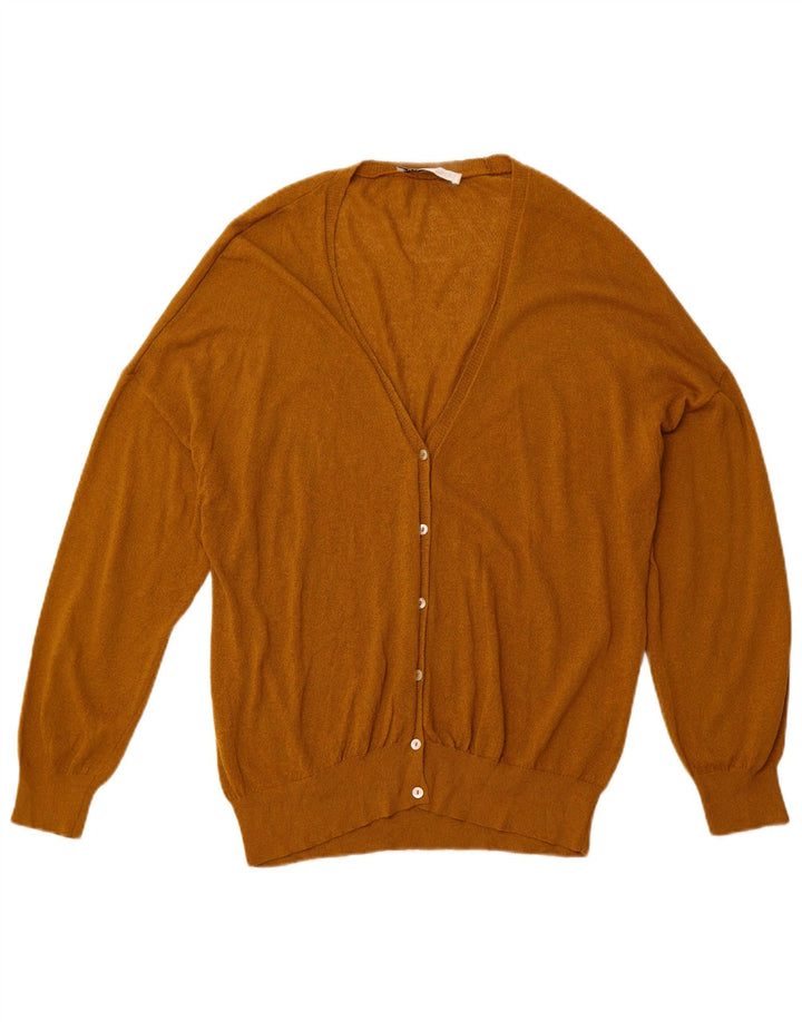 Suéter cardigã feminino oversized ZARA Reino Unido 10 pequeno marrom