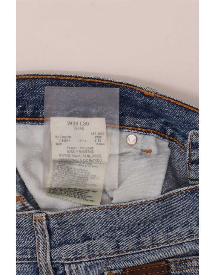 Wrangler Masculino Texas Straight Jeans W34 L30 Azul Algodão