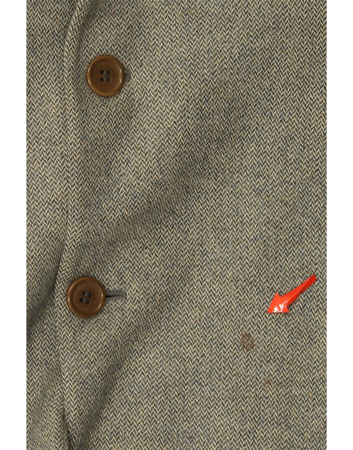 Jaqueta Blazer Masculina Etro com 3 Botões IT 54 2XL Lã Espinha de Peixe Verde