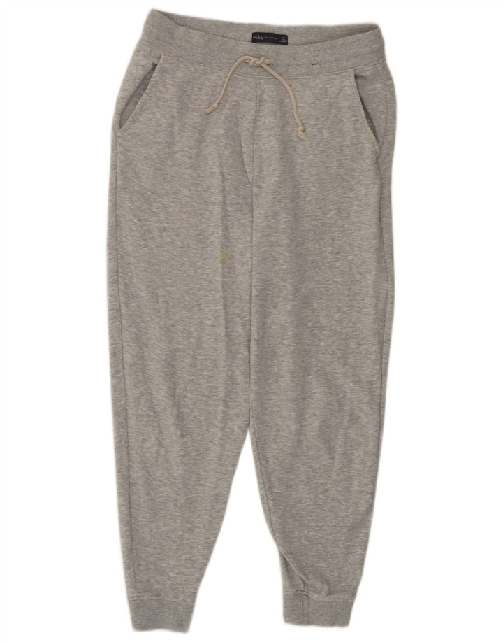Marks & Spencer Calça de treino feminina Joggers Reino Unido 12 algodão cinza médio
