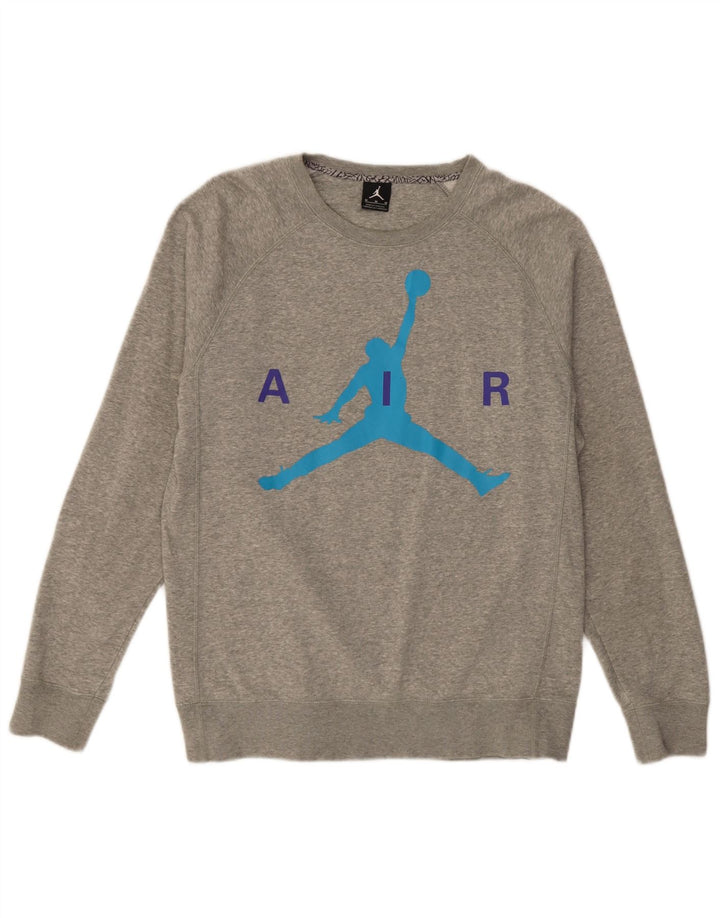 Jordan Mens Graphic Moletom Jumper Médio Algodão Cinza