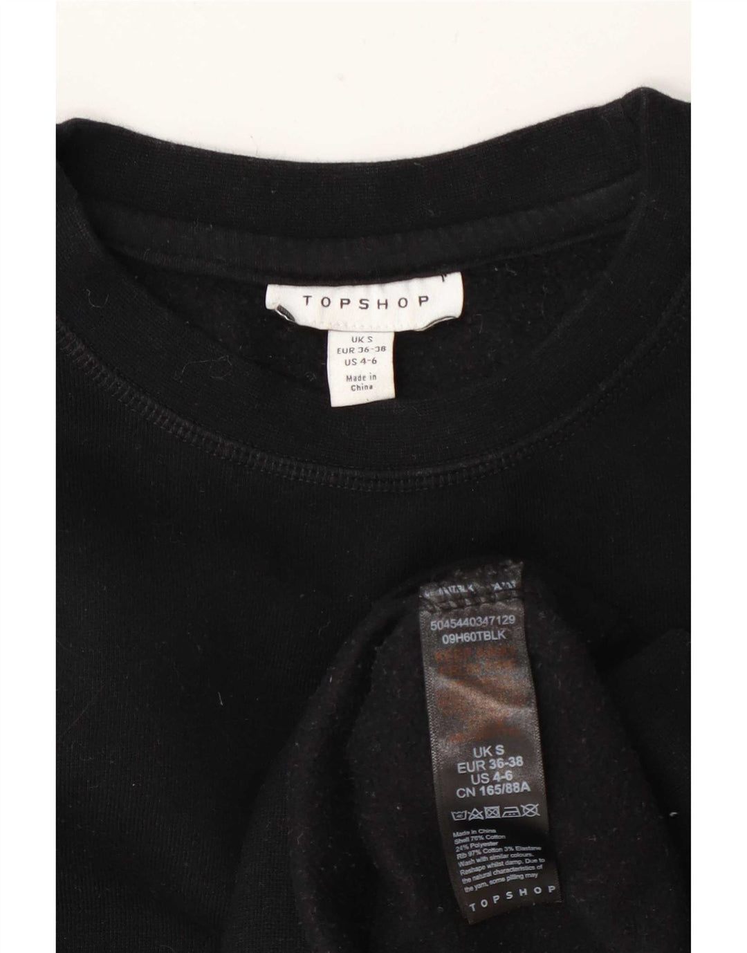 Suéter oversized feminino Topshop Reino Unido 10 algodão preto pequeno