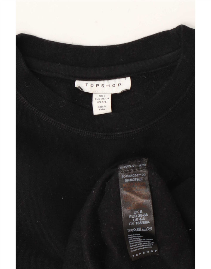 Suéter oversized feminino Topshop Reino Unido 10 algodão preto pequeno
