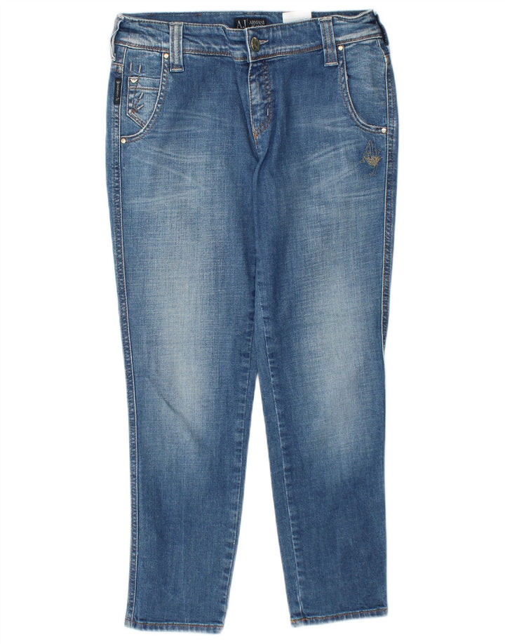 ARMANI Calça jeans feminina slim W26 L26 algodão azul