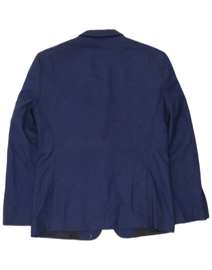 Jaqueta blazer masculina Zara com 2 botões Slim Fit EU 54 XL azul marinho