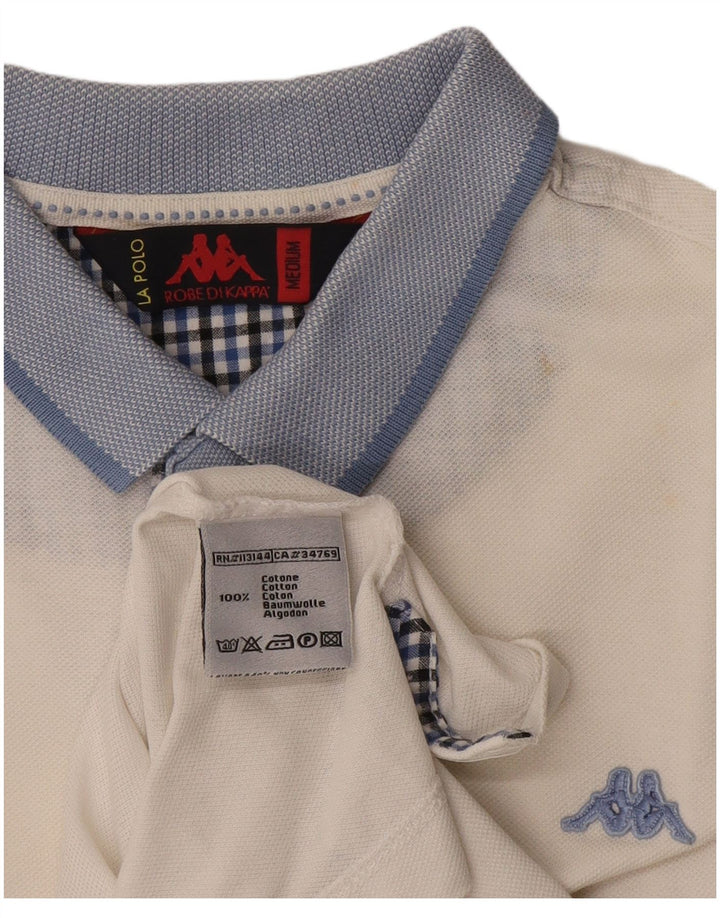 Camisa polo masculina Kappa médio branco colorblock algodão