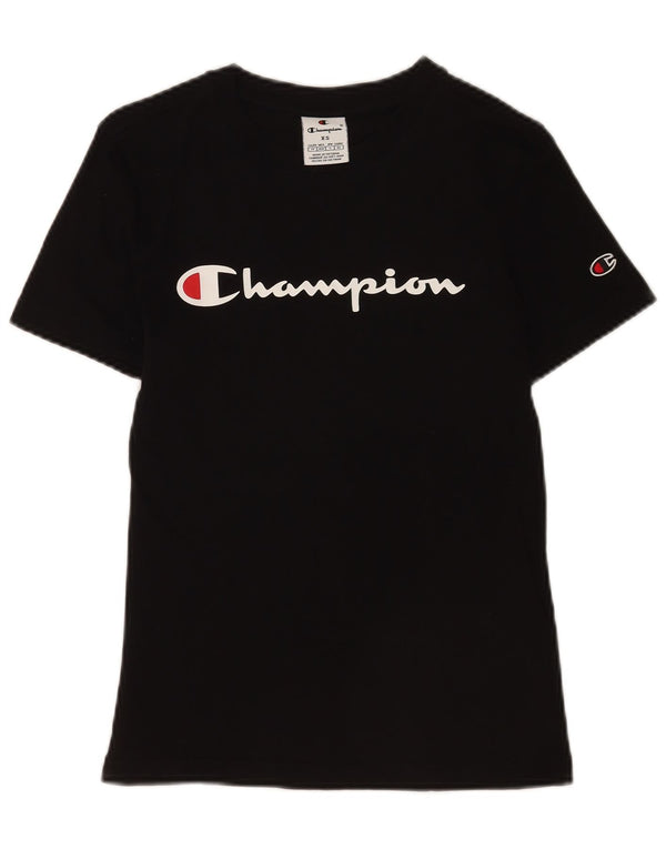 Camiseta feminina estampada Champion UK 6 XS algodão preto