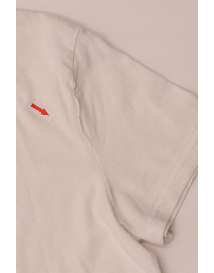 Camiseta feminina gráfica Levi's UK 14 algodão branco médio