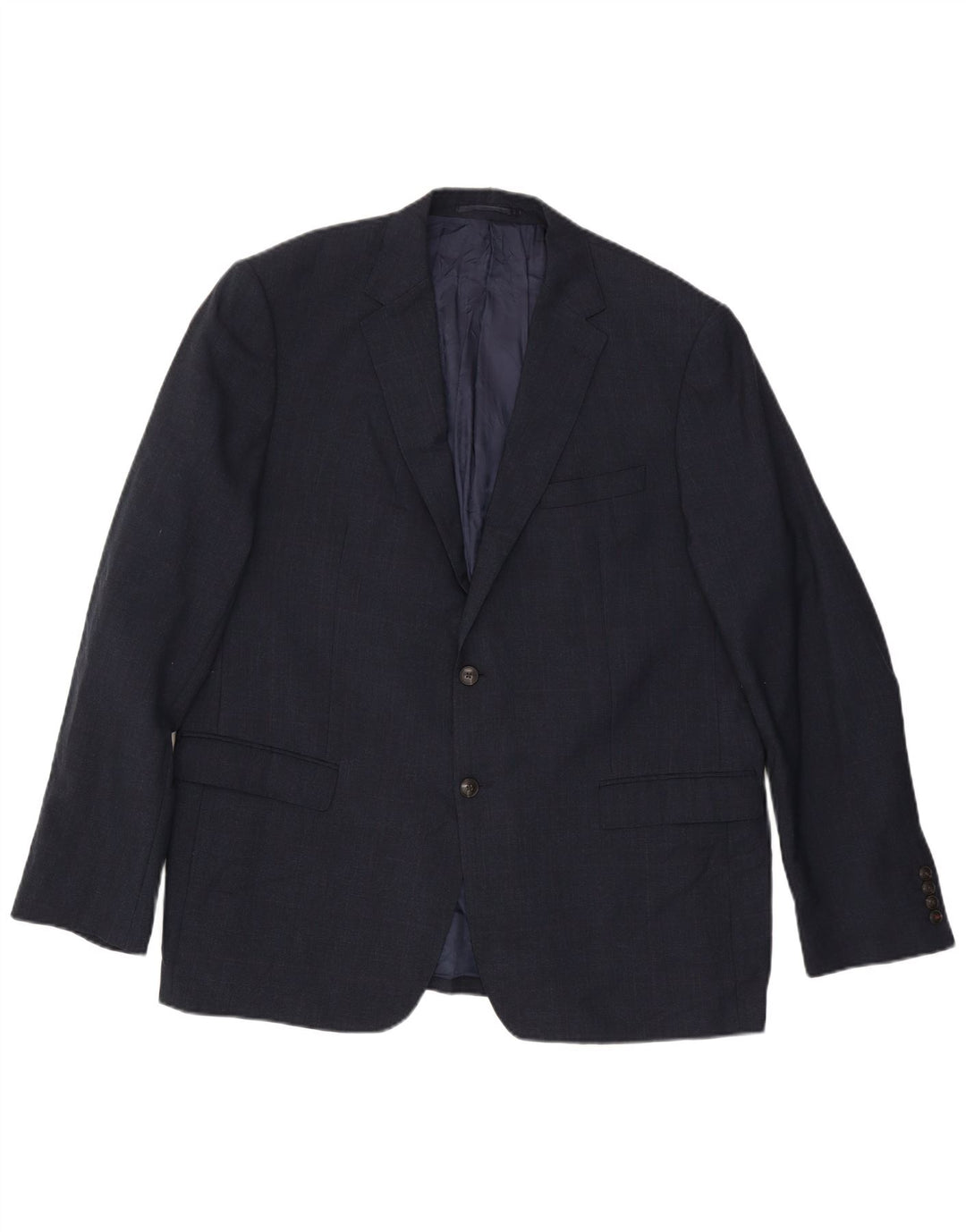 MARKS & SPENCER Jaqueta blazer masculina longa de 2 botões UE 56 3XL lã azul marinho