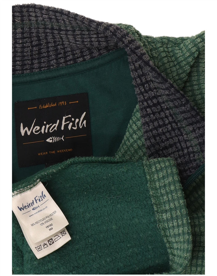 Weird Fish Mens Zip Neck Fleece Jumper XL Verde Poliéster