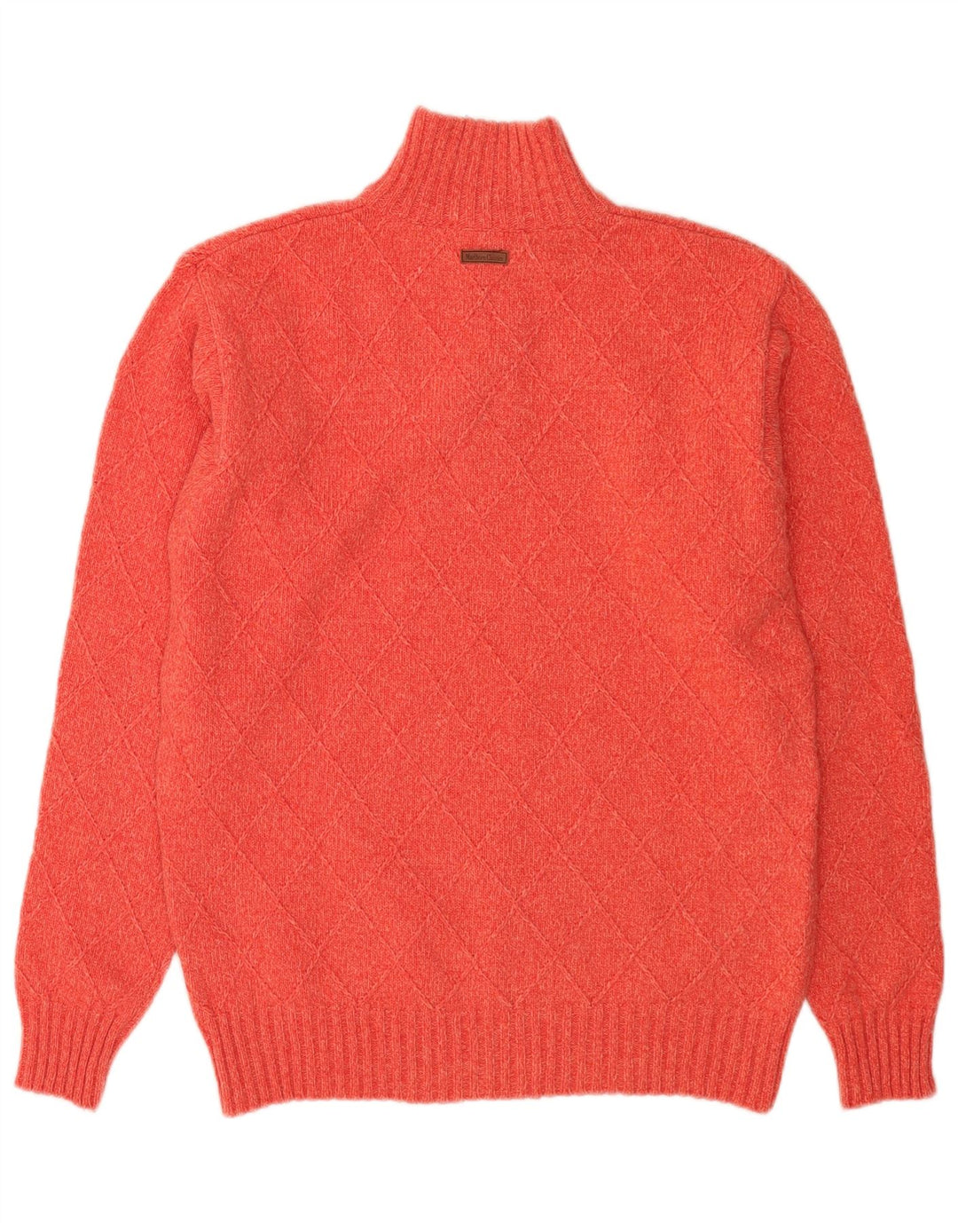 Suéter masculino Marlboro Classics com gola e zíper, lã manchada laranja médio